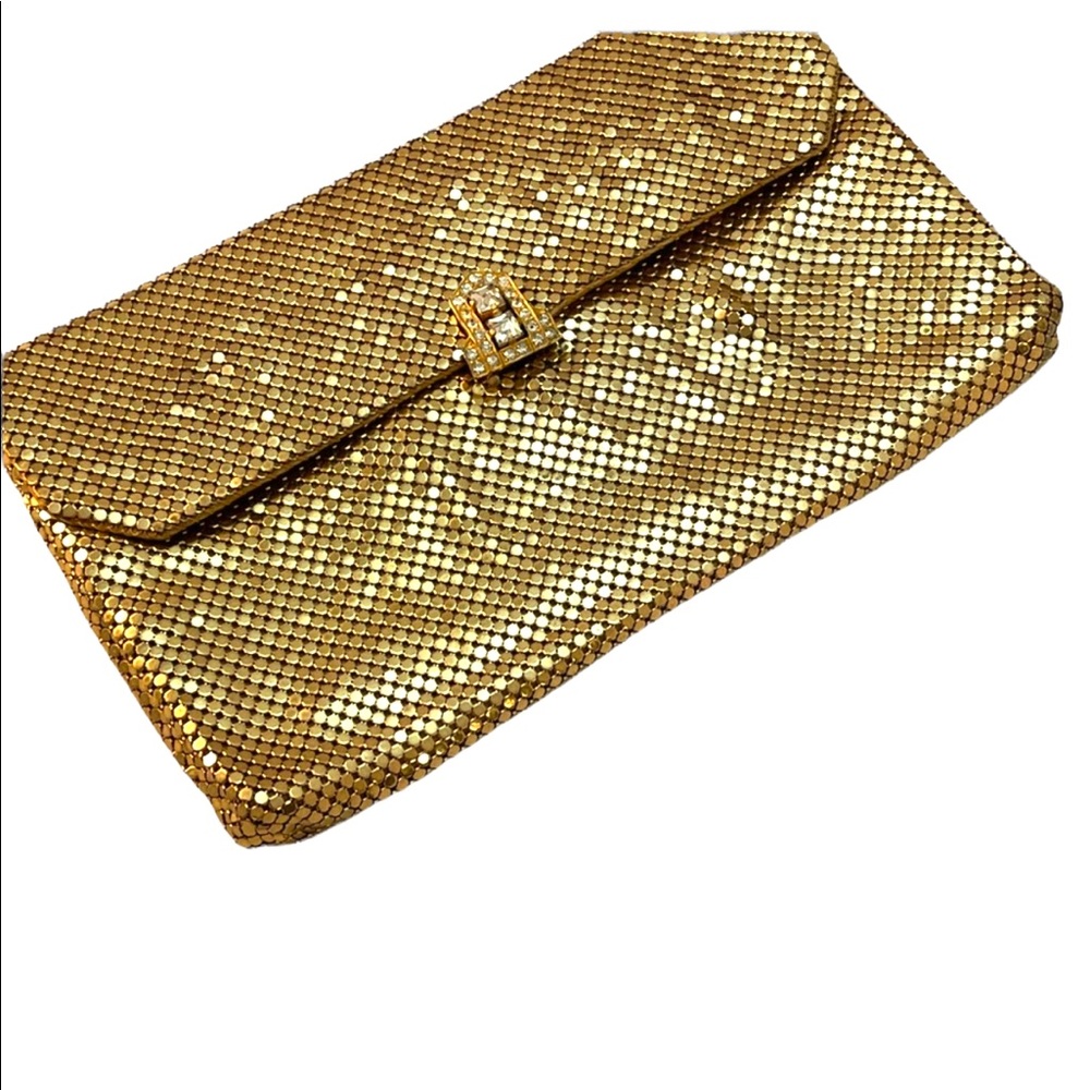 Vintage Whiting & Davis gold mesh clutch purse